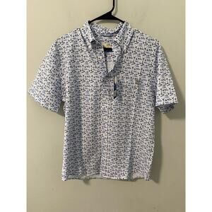 New Huk Men's Marlin Short Sleeve Kona Button Down Shirt, Size Small